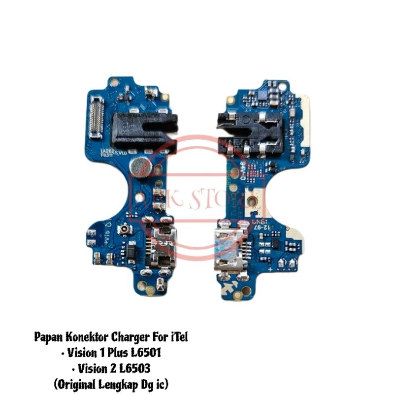 ขั้วต่อเครื่องชาร์จแบบยืดหยุ่น / บอร์ด Con Cas สําหรับ iTel Vision 1 Plus L6501 / Vision 2 L6503