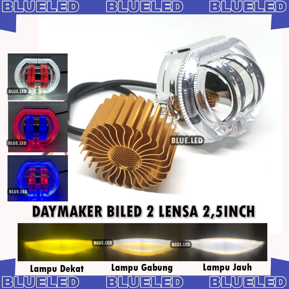 MATA ORIGINAL BILED LAMP 2 EYES SHROUD BMW 2.5 INCH DAYMAKER 2 EYES 8D BILED DAYMAKER 2 EYES
