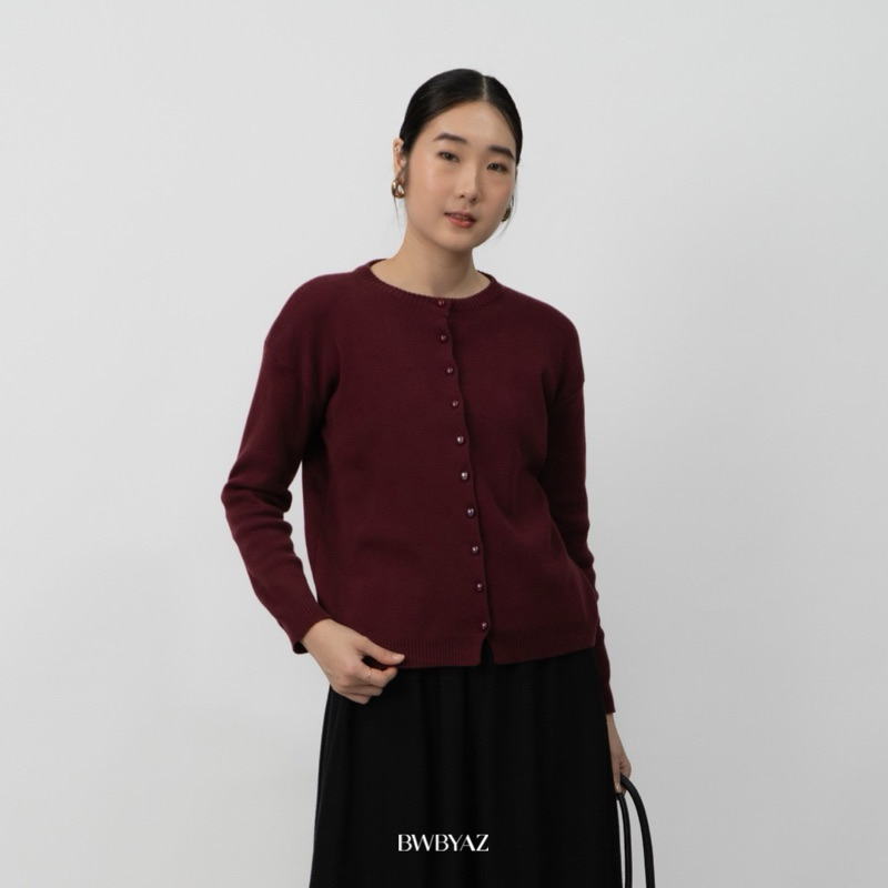 Bwbyaz - VANILLA BUTTON KNIT LONG CARDIGAN |
