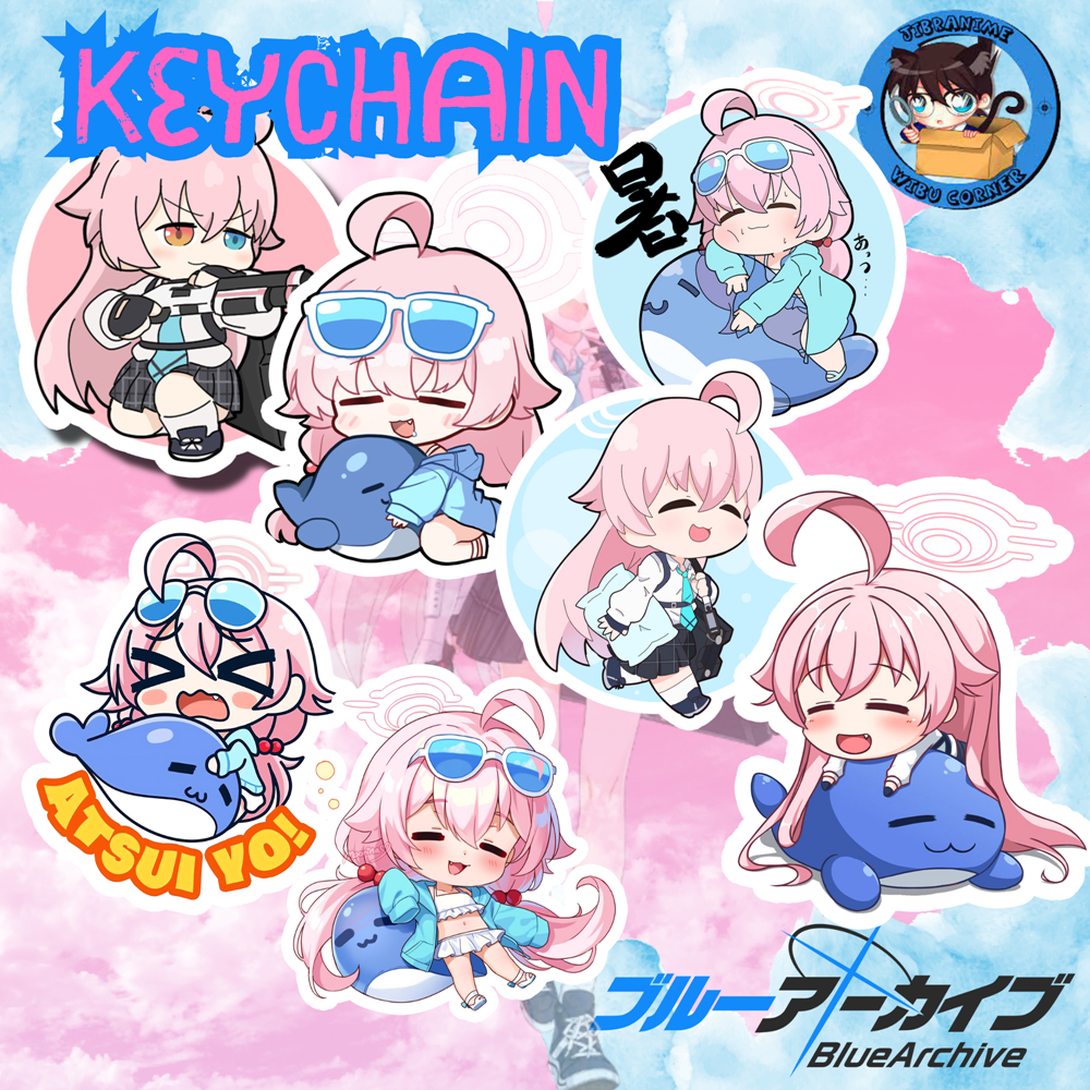 Gantungan [8 Designs] ANIME KEYCHAIN tacanashi hoshino Blue archive