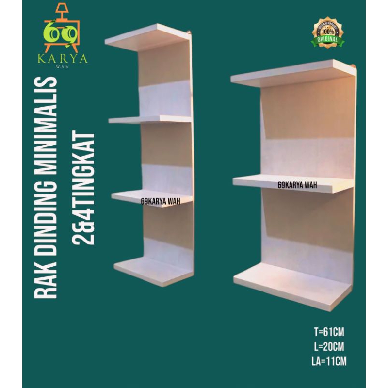 Putih Minimalist Wall Shelf 2 & 4 ชั้นสีขาว AESTHTIC Minimalist Wall ชั้นวางของมัลติฟังก์ชั่นอเนกประสงค์
