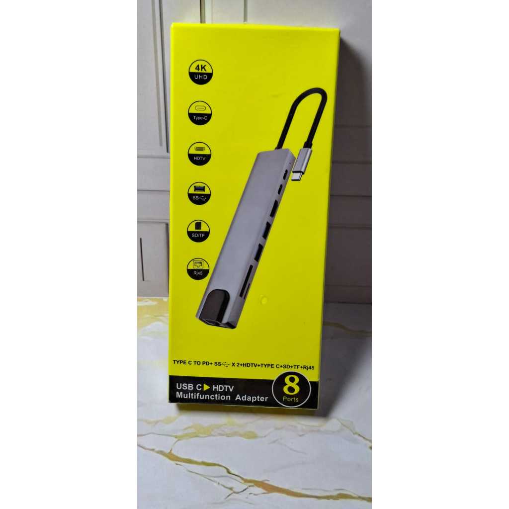 USB ประเภท C ถึง multi Converter พอร์ต HDTV VGA USB 3.0 4K 8in1 8 in 1 usb ประเภท C ถึง HDTV อะแดปเต
