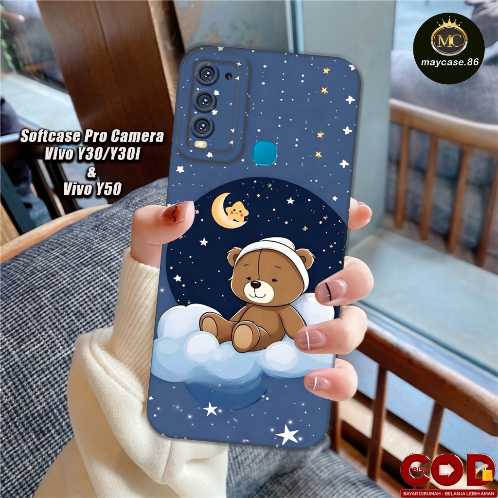 Softcase VIVO Y30/ Y30i/ Y50 4G 2020 ซิลิโคน Pro ปลอกกล้องยางสีดํายืดหยุ่นและหนา - ตัวป้องกันกล้อง H