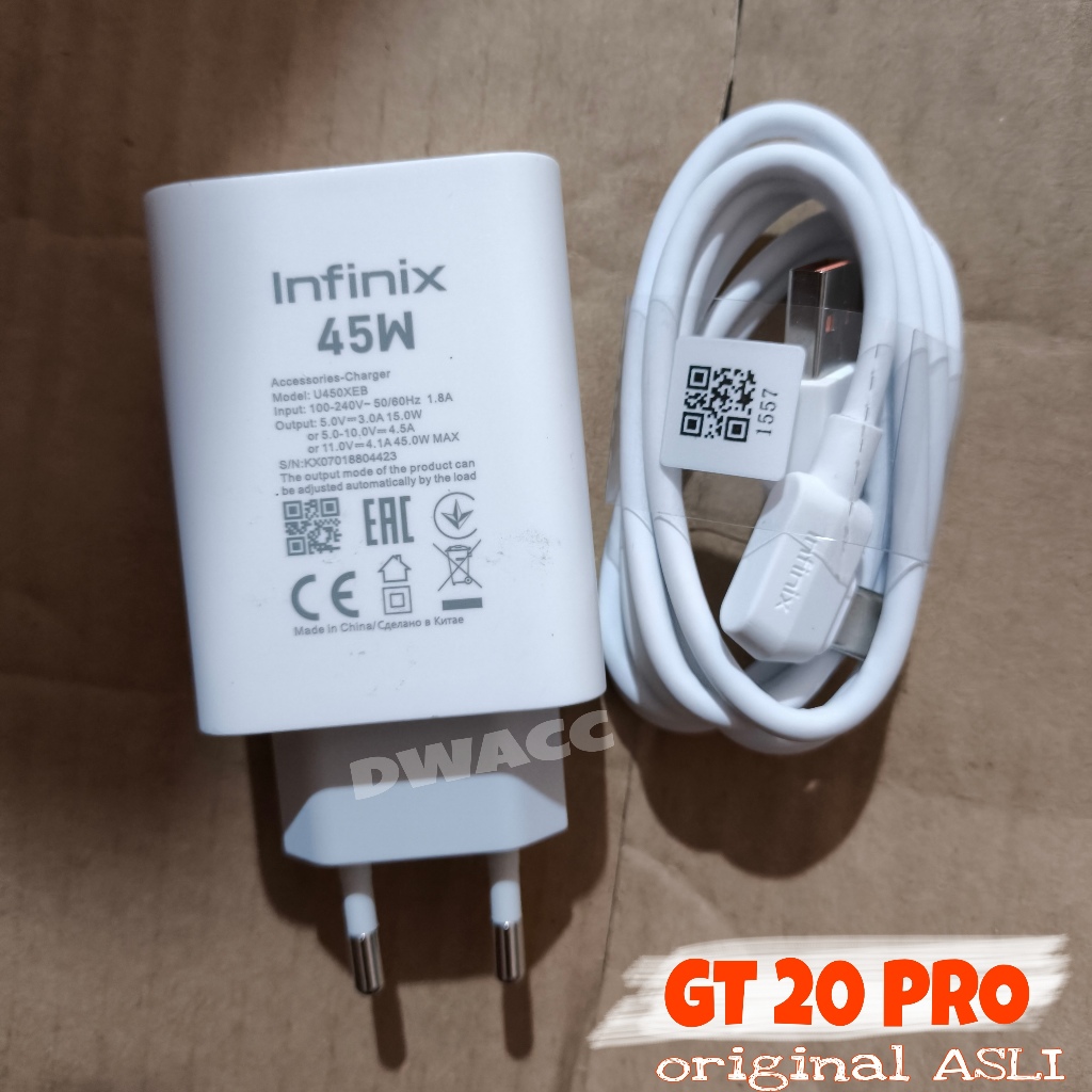 เครื่องชาร์จชาร์จเร็ว Infinix GT 20 PRO ดั้งเดิม 45 วัตต์