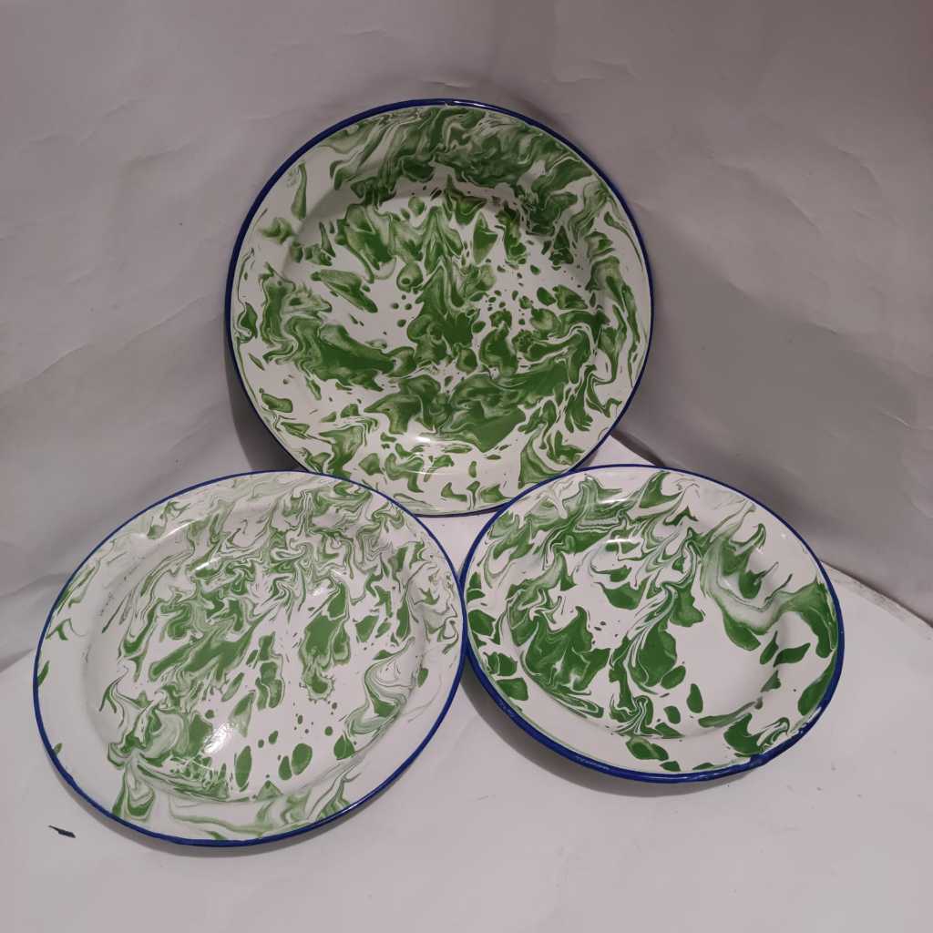 แผ่นเคลือบด้วย BLIRK motif/Sinc/Jadul/วินเทจโบราณ 20cm22cm