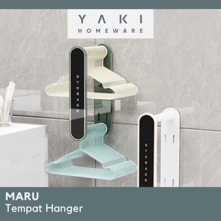 YAKI - MARU Clothes Hanger Kaos Adjustable Jemuran Celana Tanpa Bor Gantungan Baju Baju Serbaguna Hook Tempel Handuk Minimalis Organizer Rack Shirt FREE Lem
