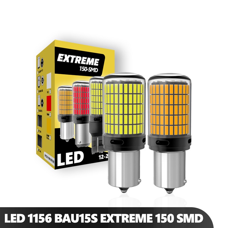 ไฟเลี้ยวถอยหลัง LED S25 BAU15S PY21W ปลั๊กหมุน 150 SMD 4014