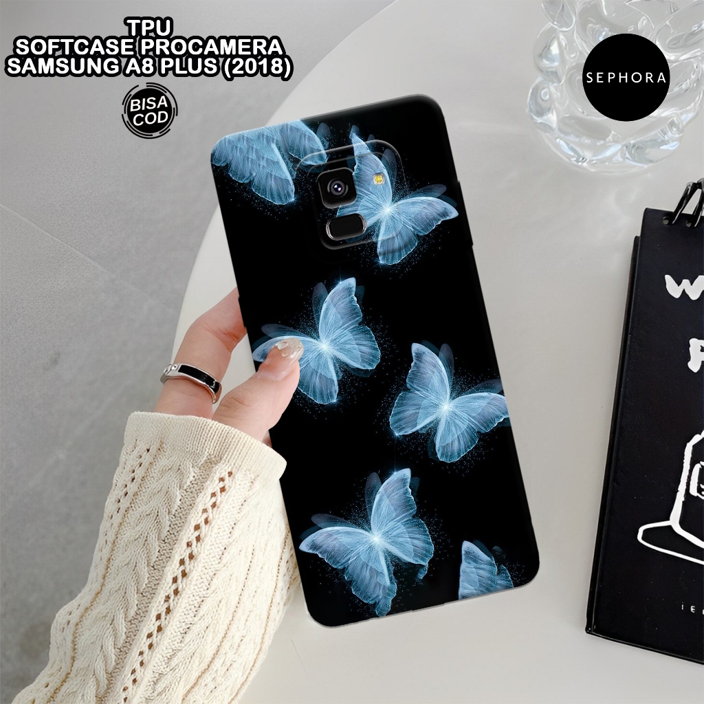 HP Softcase Samsung A8 Plus 2018 - เคสผีเสื้อแฟชั่น - เคส Samsung A8 Plus 2018 - เคส Pro - เคส Samsu