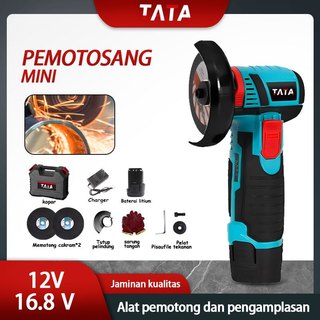 【COD】⚠️ ⚠️ TATA  Ready stock 12V/16.8V Penggiling Sudut Tanpa Sikat Penggiling Tangan Tanpa Kabel/Mesin Pemotong Mini Alat Pemotong Alat Listrik