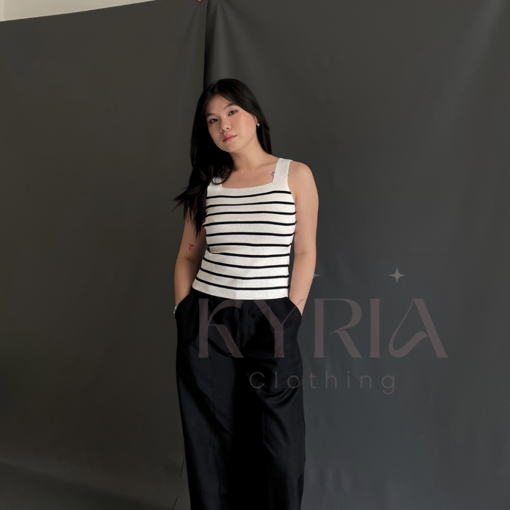 KYRIA.CLOTHING - CHLOE TOP - STRIPE TANKTOP STYLE สินค้าคุณภาพ Tanktop - Korean Womens Striped Motif