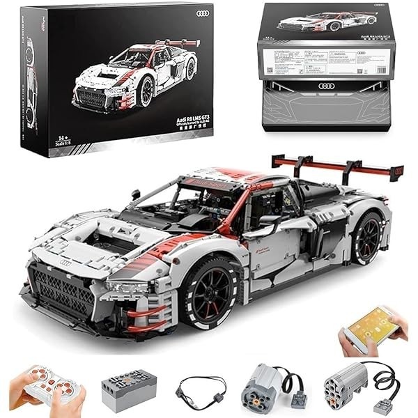 Rastar Bricks Audi R8 LMS GT3 ได้รับอนุญาตอย่างเป็นทางการ 1/8 Scale - MOTORIZED