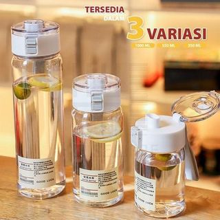 Botol air Minum BPA FREE Putih Transparan Bening Estetik aestetik Botol Air Minum 350 550 1000 ml - MJG01 botol plastik transparan mjg botol mjg