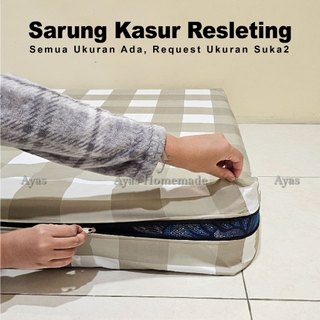 Sarung Kasur Busa / Springbed Resleting Cover All Motif