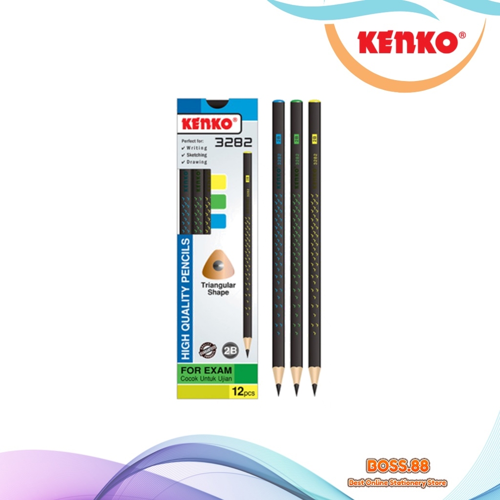 KENKO 3282 TRIANGULAR 2B PENCIL (12 ชิ้น)