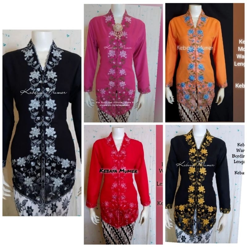 Putih MERAH Kebaya มาก Encim Kebaya ปัก Kebaya เคบายาขาว เคบายาแดง. เคบายาสําเร็จรูป เคบายาเชอร์รี่