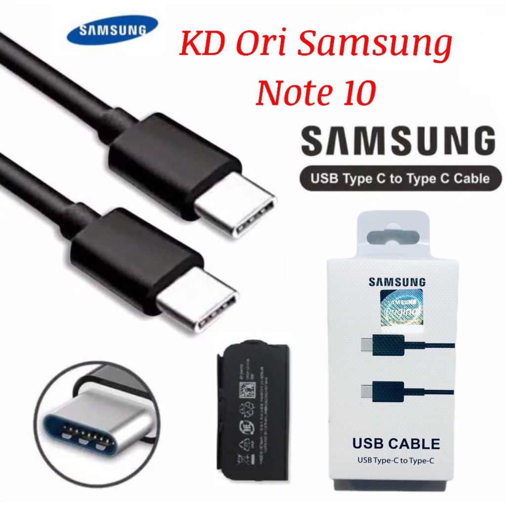 สายเคเบิลข้อมูล Samsung 8A C ถึง C S8 USB ถึง Type C สายเดิมข้อมูลหมายเหตุ 10 A70 A80 C ถึง C ชาร์จเ