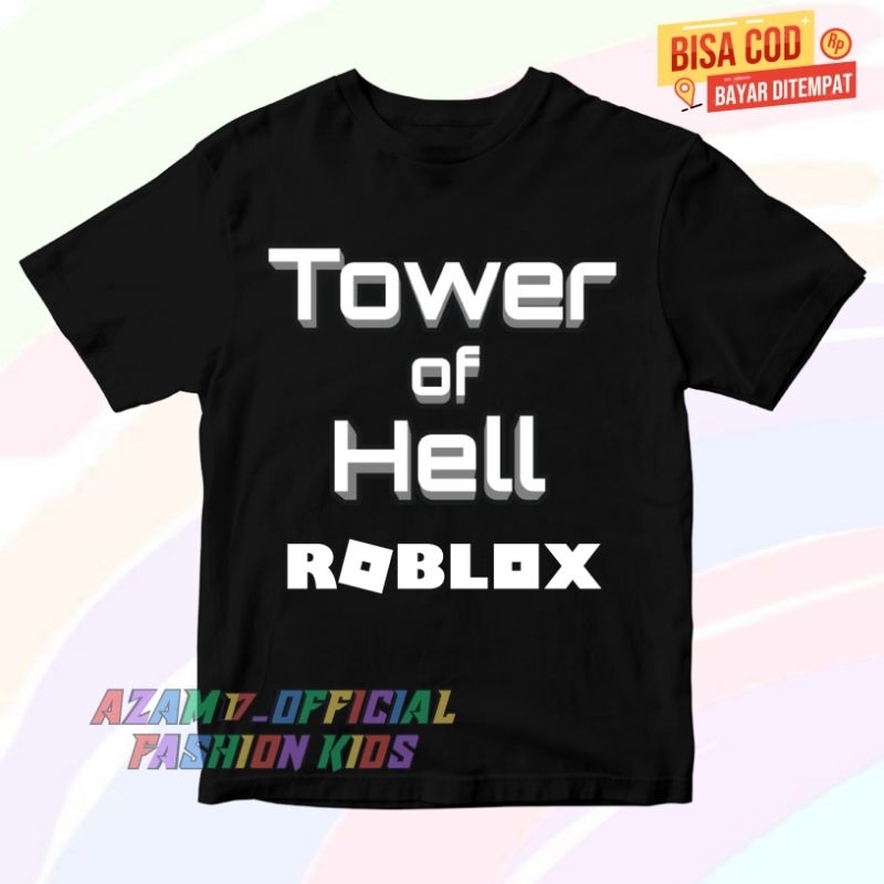 เสื้อยืดเด็ก Roblox Tower Of Hell ฟรีชื่อ/เสื้อยืดเด็กเกม Roblox Tower Of Hell