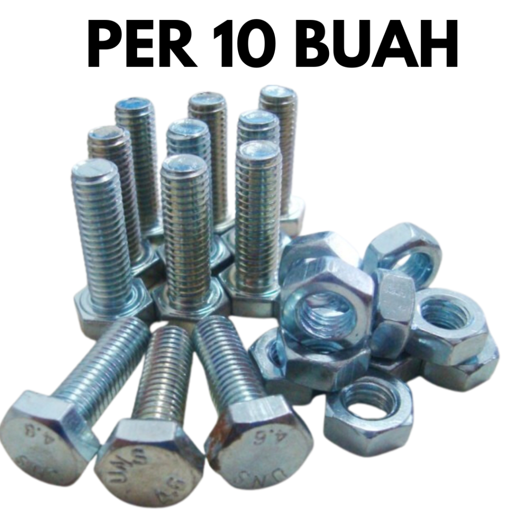 ต่อ 10 ชิ้นสลักเกลียวสังกะสี m 8 x 15 มม. กุญแจ 13 Hex Bolt Nut หัวหกเหลี่ยม m8 x 1.5 ซม.