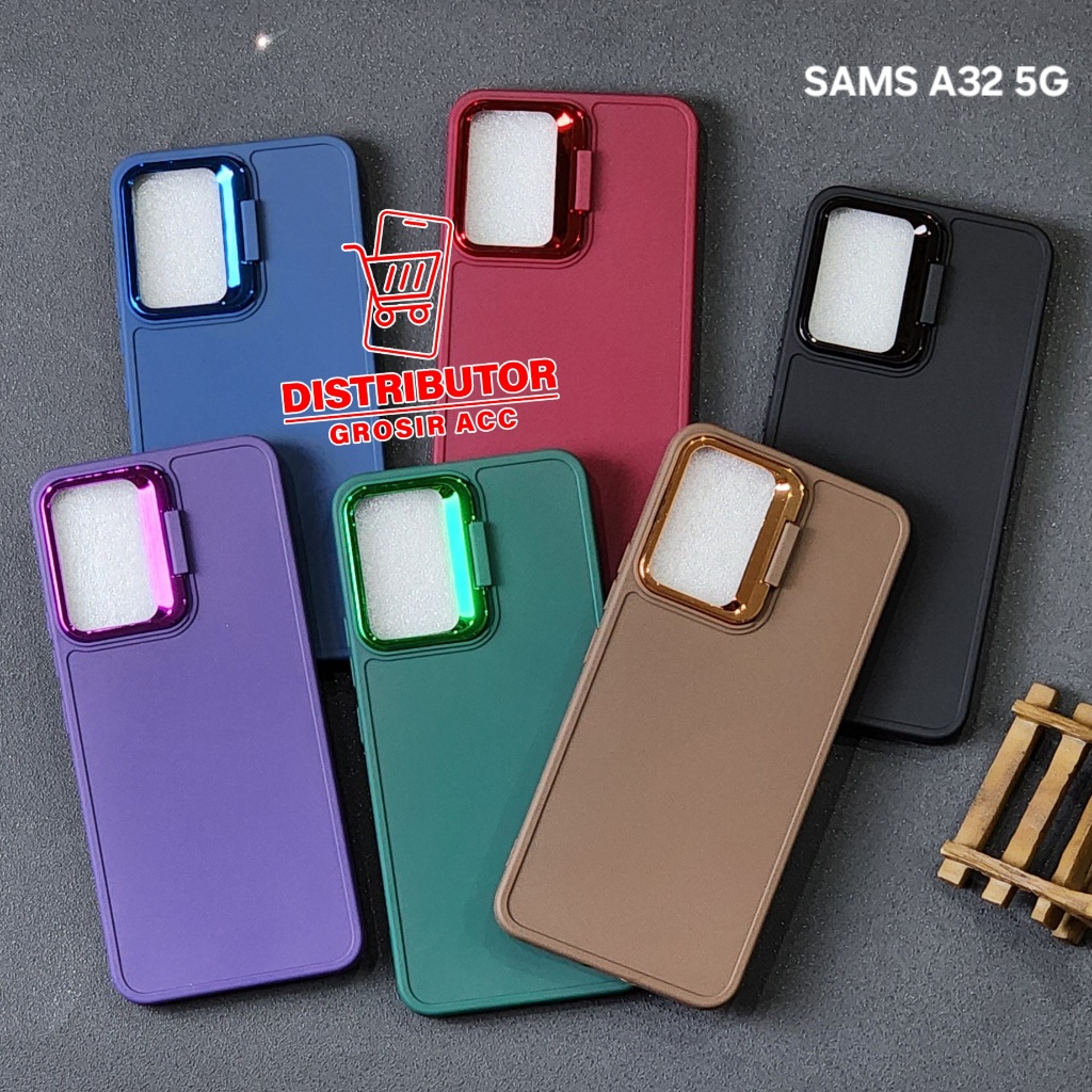 SAMSUNG A32 5G CASE MACAROON STAND เคสกล้อง KICKSTAND CAMERA SAMSUNG A32 5G