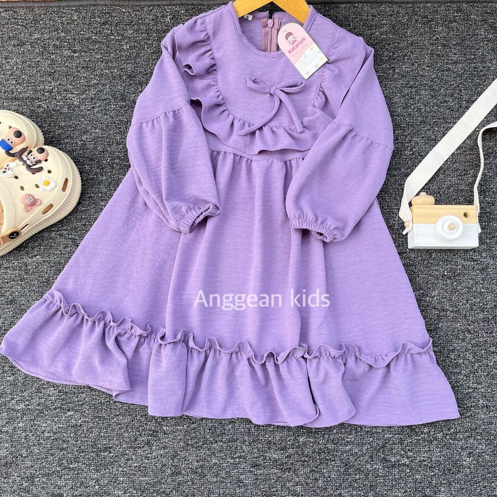Gamis สําหรับเด็กผู้หญิง 2-12 ปี - ชุดไหลอากาศสําหรับเด็ก - เสื้อผ้ามุสลิมสําหรับเด็กที่เรียบง่าย