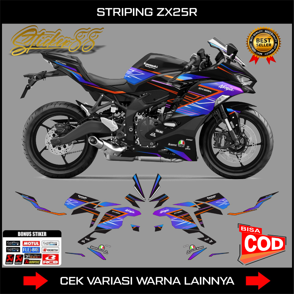 สติ๊กเกอร์ NINJA ZX25R STRIPING / KAWASAKI NINJA ZX 250 R