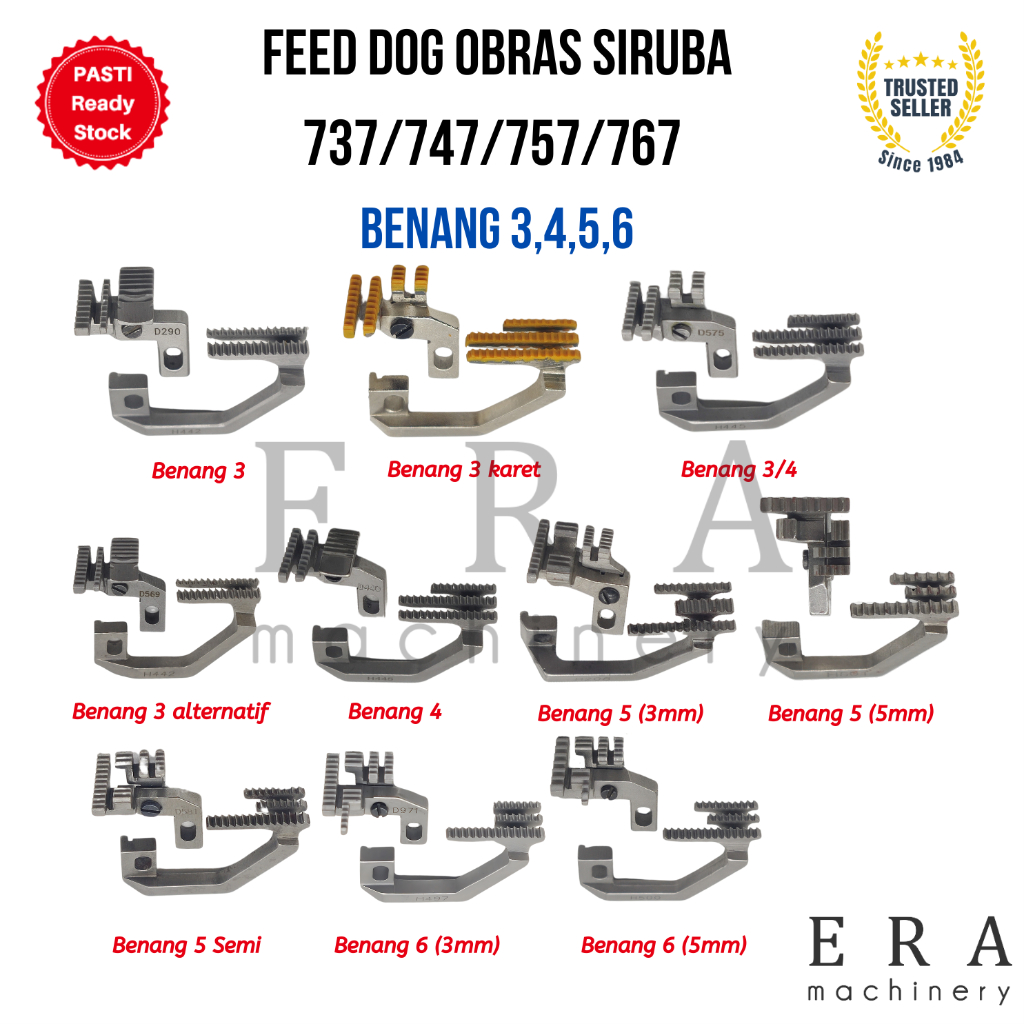 Feed Dog Obras Siruba 700/737/747/757/767 ด้าย 3 4 5 6 E1794