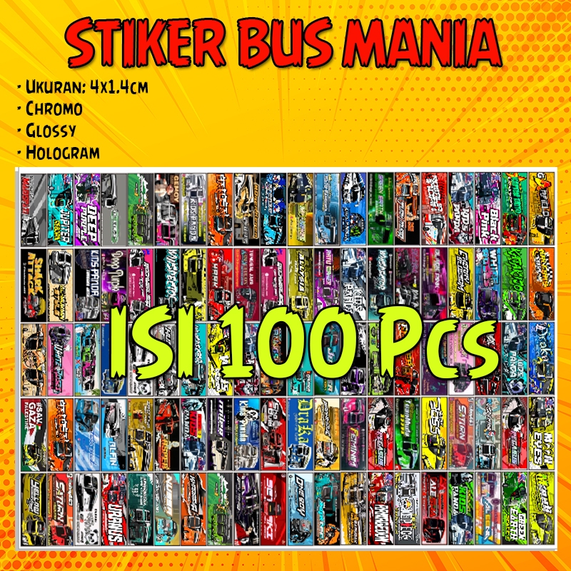 สติ๊กเกอร์ Bus Mania สติ๊กเกอร์ Viral Tellet Bus ใหม่ล่าสุด 100 ชิ้น