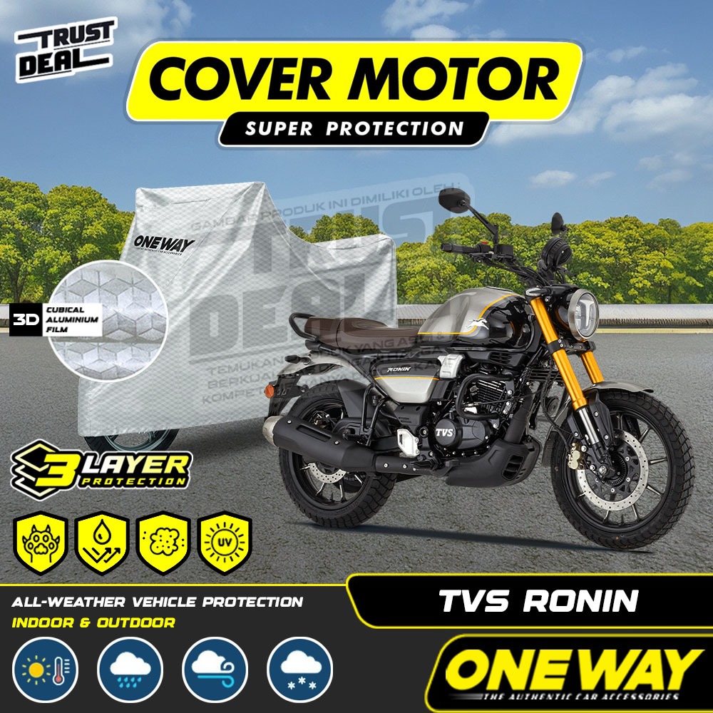 TVS RONIN ผ้าคลุมรถจักรยานยนต์กันน้ํา ONEWAY 3 ชั้นสําหรับในร่มและกลางแจ้ง