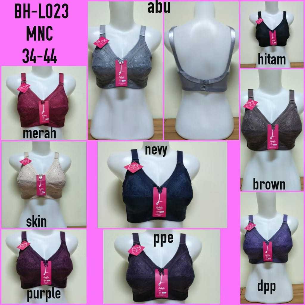 Lydyly L023 Big Cup Bra ถ้วยขนาดใหญ่ไม่มีโฟมไม่มีลวด 3 ตะขอ Mama ถ้วยลูกไม้เต็มรูปแบบ