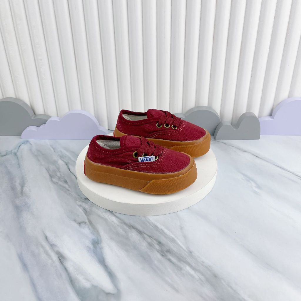 รองเท้าเด็ก Vans Authentic Maroon Gum สําหรับเด็กชายและเด็กหญิง