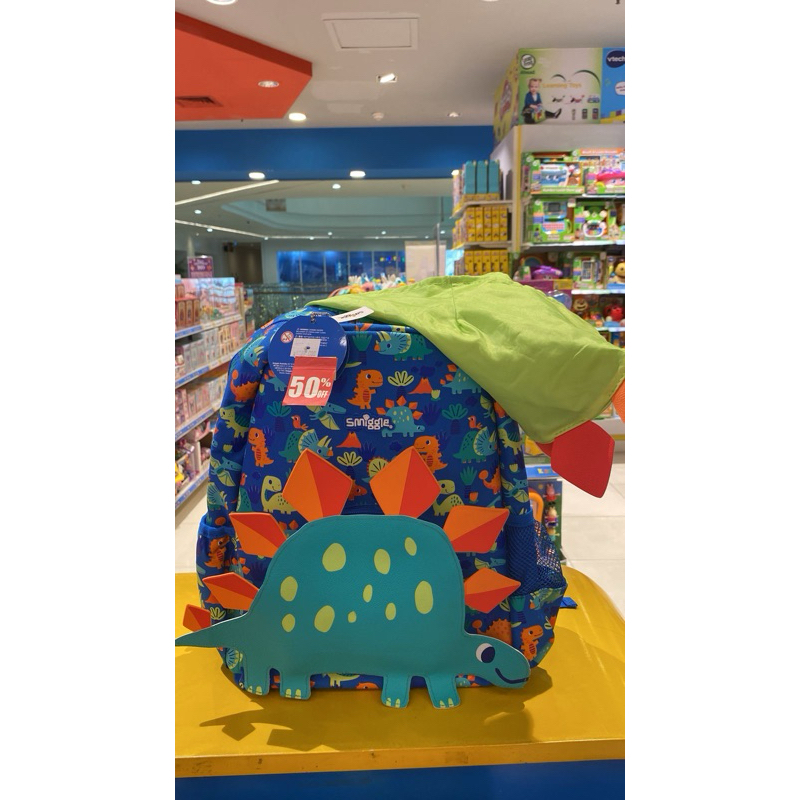 Smiggle junior glide hoodie กระเป๋าเป้ไดโน