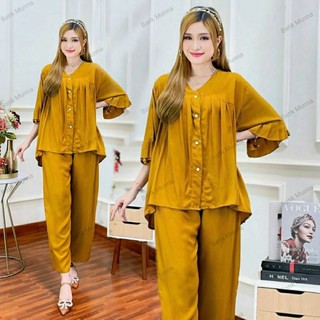 Munna - One Set Jumbo Setelan Wanita Bahan Rayon Premium Adem