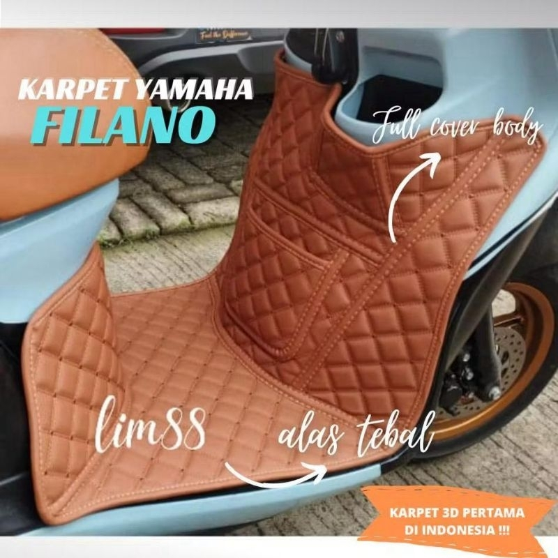 พรมรถจักรยานยนต์ 3D Grand Filano 2023-2024 วัสดุหนังสังเคราะห์พรีเมี่ยมหนังกันน้ําพรม Promate