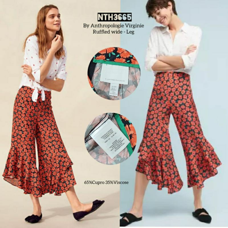 Anthropology Virginie Ruffled Wide-Leg NTH3665