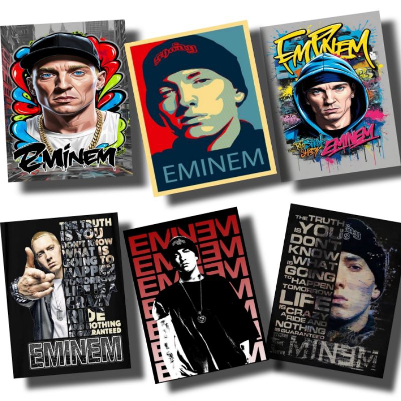 Eminem wall Poster ขนาด A4 สูง 29cm กว้าง 21cm.