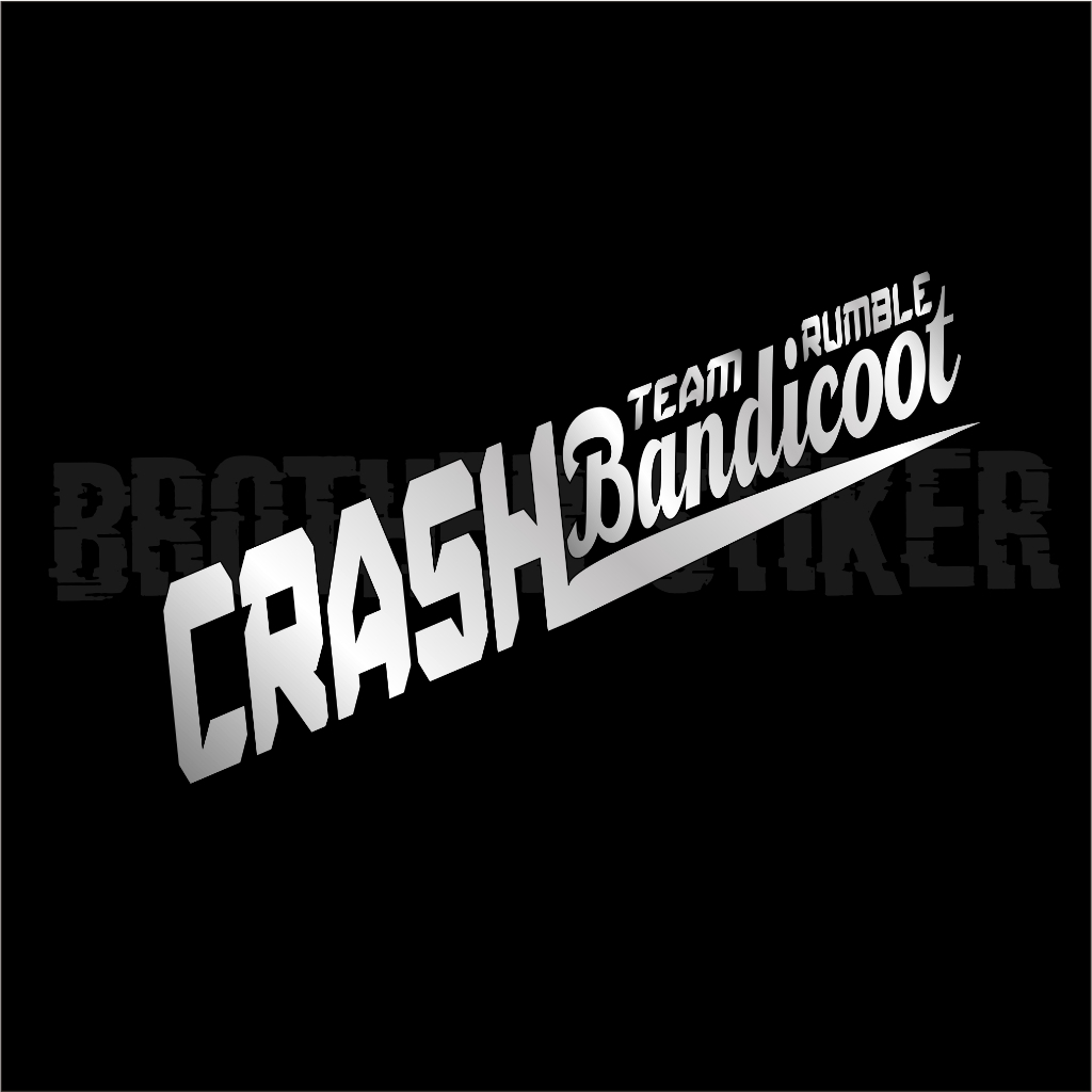 สติ๊กเกอร์ติดรถและมอเตอร์ไซค์ สติ๊กเกอร์ตัด CRASH Bandicoot TEAM RUMBLE สติ๊กเกอร์ตัวรถและมอเตอร์ไซค