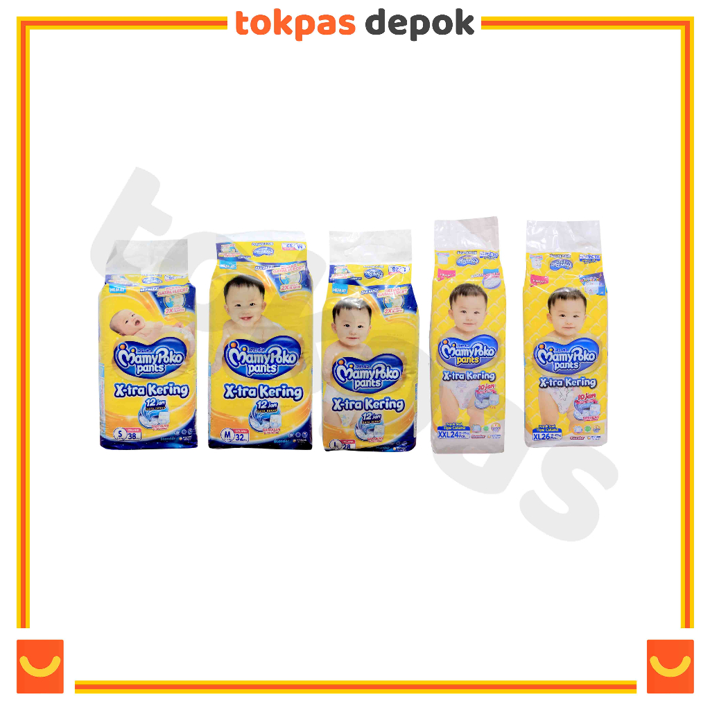 Mamy Poko Pants Xtra Dry ผ้าอ้อมเด็ก S38 / M32 / L28 / XL26 / XXL24 FM-002