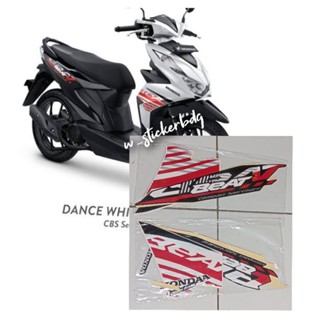 สติกเกอร์ติดตัวถังรถยนต์ ลายขวาง สีขาว สีดํา สําหรับ Honda Beat 2021