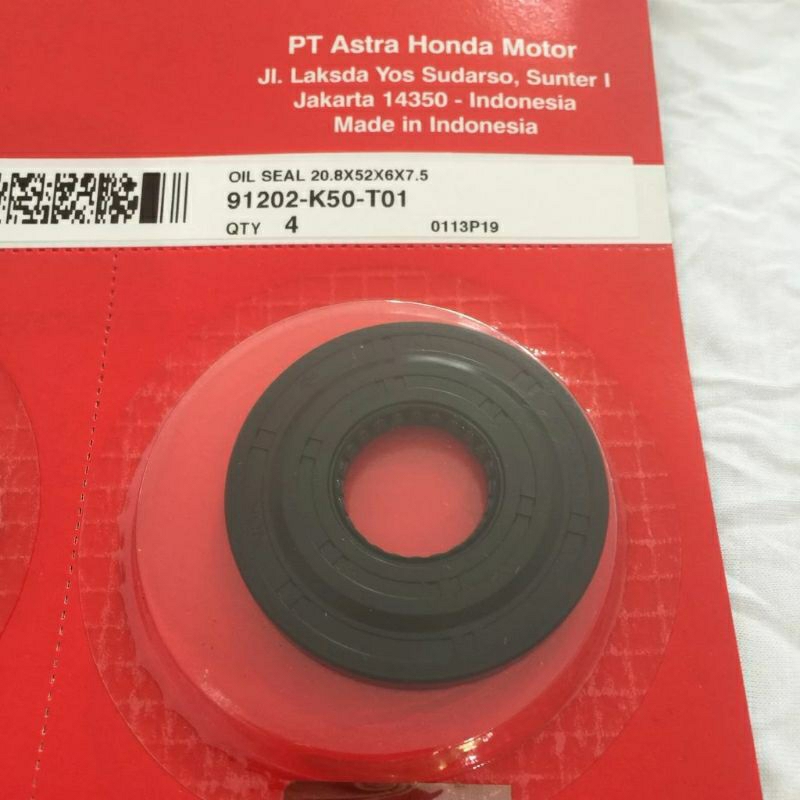 ซีลน้ํามัน 20 8X52X6X75 ซีลเพลาข้อเหวี่ยงซ้าย Beat eSP, Vario FI eSP, Scoopy eSP 91202K50T01