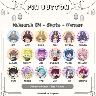 Nijisanji EN Shoto Minase Pin กระดุมกลิตเตอร์ Vtuber Fanmerch