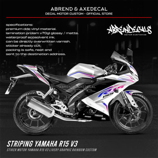 สติกเกอร์ ลายกราฟิก สีรุ้ง สําหรับติดตกแต่งรถจักรยานยนต์ R15 V3 YAMAHA R15 V3