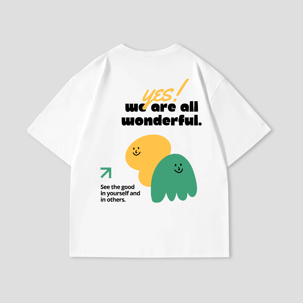 MADMAN เสื้อยืด Oversize YES WE ARE ALL WONDERFULL | เสื้อยืดโอเวอร์ไซส์ | เสื้อยืดโอเวอร์ไซส์ | PO 