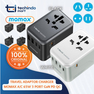 อะแดปเตอร์ที่ชาร์จ Momax 65W GaN 1-World PD QC 3.0 ชาร์จเร็ว สําหรับเดินทาง