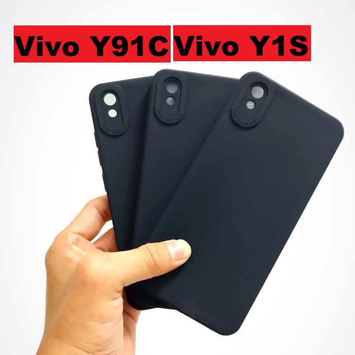Vivo Y1S - Y91C Case Softcase BLACK MATTE CAMERA PROTECTION Case Casing Hp Vivo Y1S - Y91C
