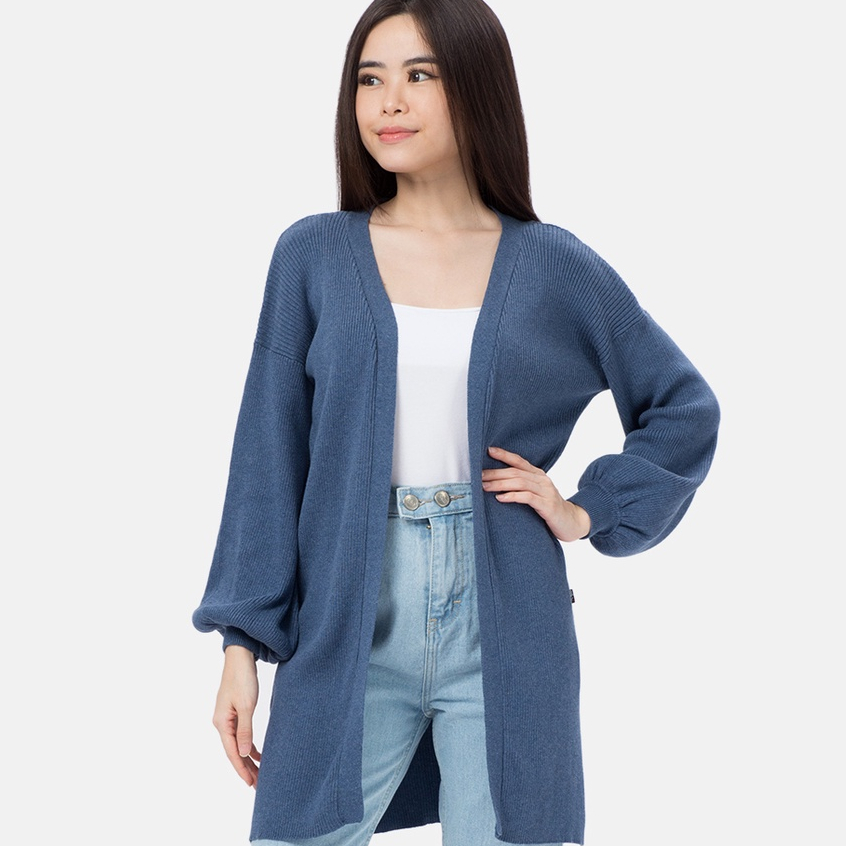 MKY CLOTHING KNIT CARDIGAN WITH BALLOON SLEEVES
