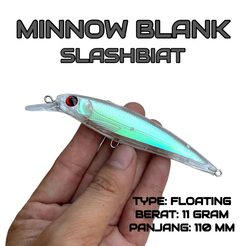 MATA Minnow Blank Slashbait 11gram 110mm Floating FREE EYES
