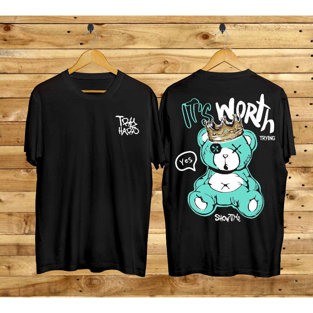 Katun Boys/girls T-SHIRTS/Word T-SHIRTS/BEAR KING/ONE PIECE/ANIME/UNISEX เสื้อผ้า/SABLONS/CHARACTER 