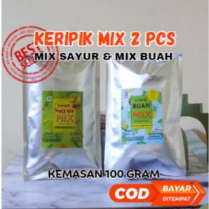 PAKET MIX KERIPIK 2 PCS (MIX BUAH DAN MIX SAYUR FOIL) | K NANGKA, K SALAK, K APEL, K PISANG, K NANAS, K MANGGA, K WORTEL, K LABU SIAM, K KENTANG, K BUNCIS, K OKRA ,KJAGUNG MANIS, K EDAMAME