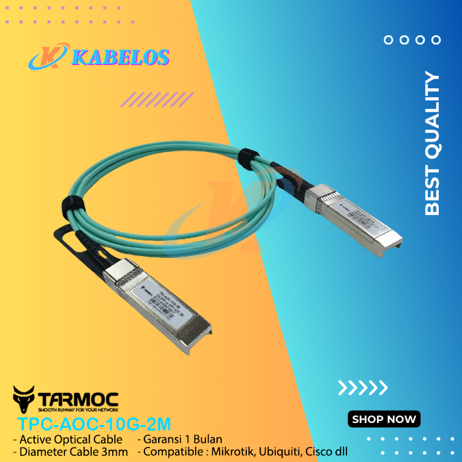 Tarmoc TPC-AOC-10G-2M | สายออปติคอลแบบแอคทีฟ เอสเอฟพี+ 2 เมตร