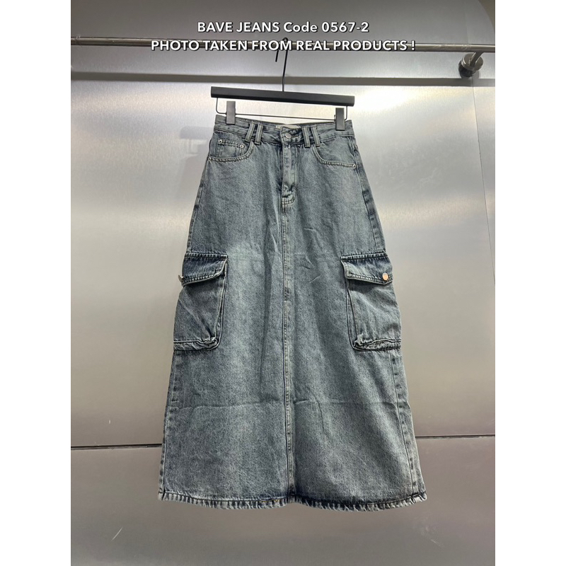 BAVE 05672-2 DENIM CARGO SKIRT IMPORT BANGKOK / BAVE BKK BRAND CARGO JEANS SKIRT